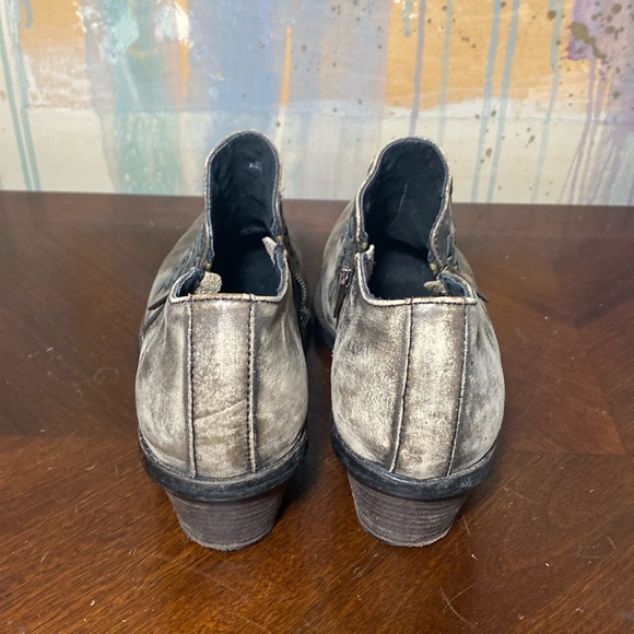 Free People Indio Booties Washed Grey Black Leather Sz 41/US 11 Women’s … - Picture 3 of 7